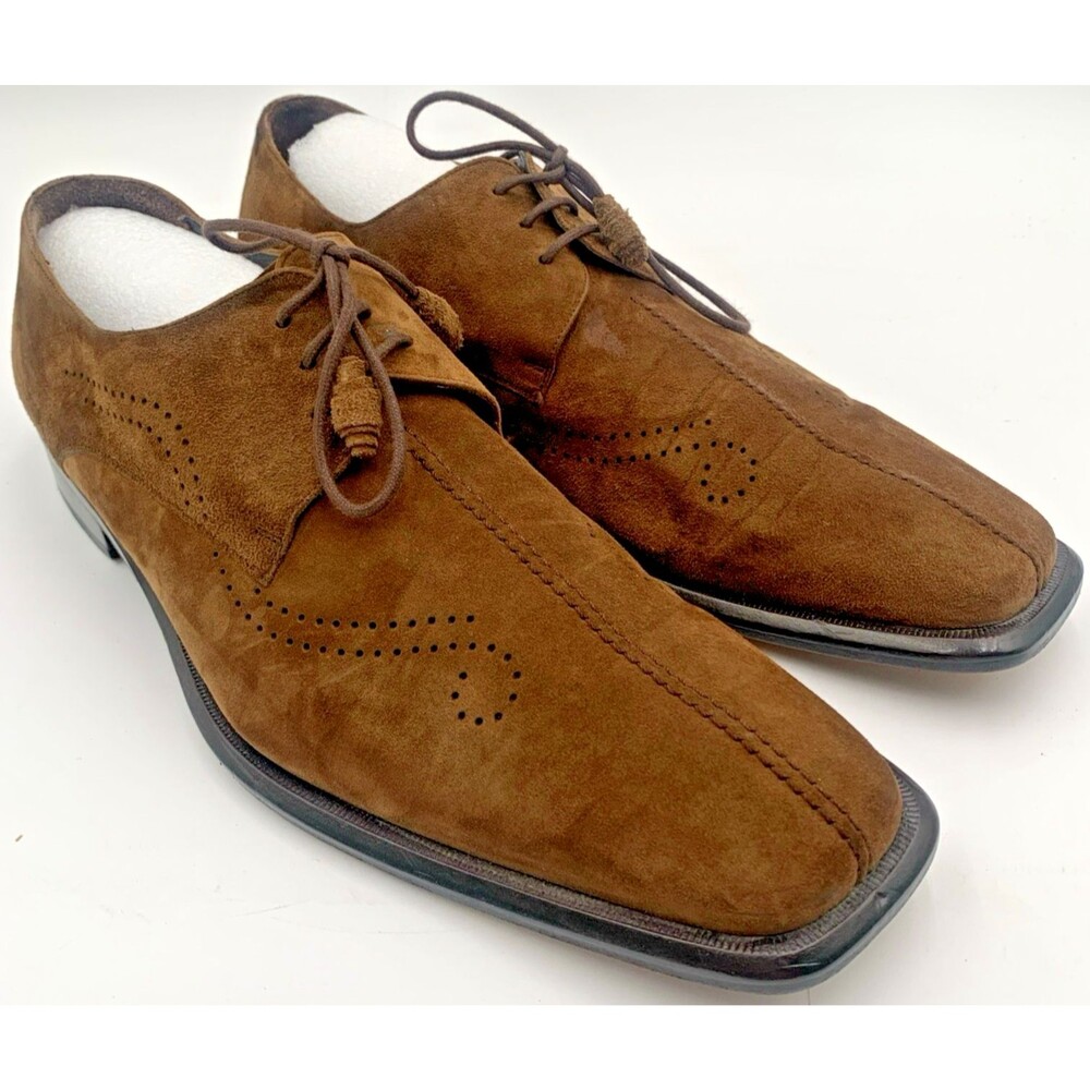 Mezlan "Burton" Brown Suede Split Toe Derby/Oxford Brogue Shoes Spain Size 11.5M